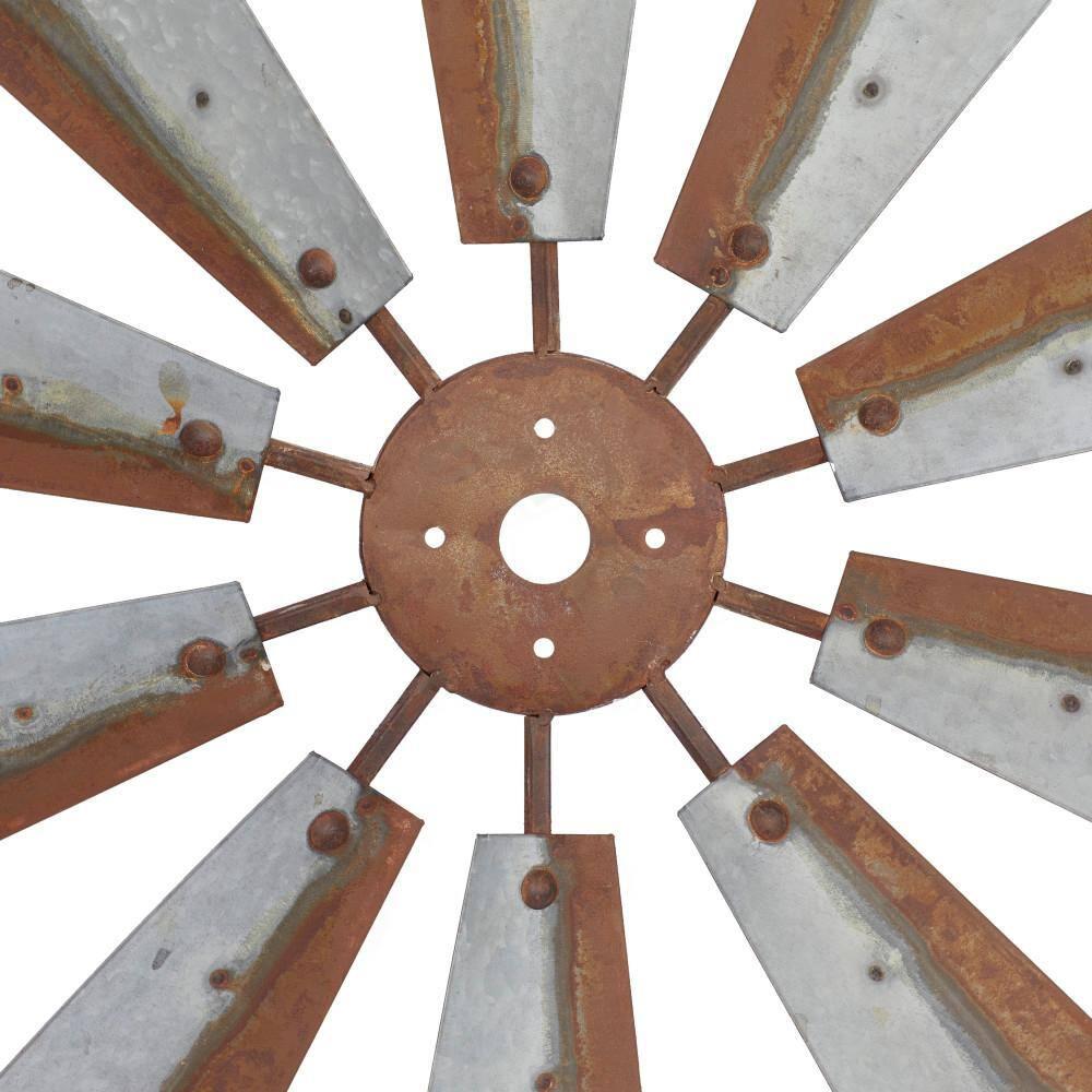 Millwood Pines Metal Indoor Outdoor Windmill Brown Wall Decor