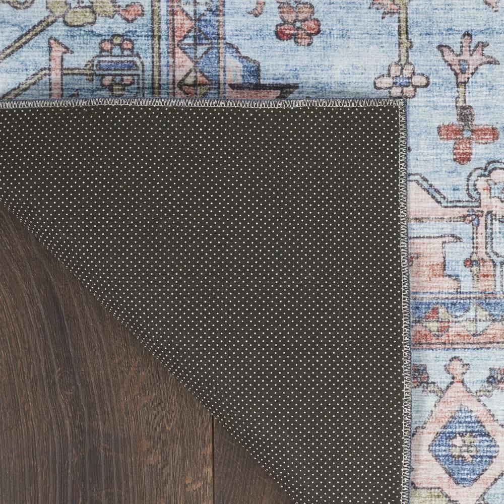 Nourison Fulton Bordered Medallion Non-Slip Flatwoven Indoor Rug Blue 5' x 7'