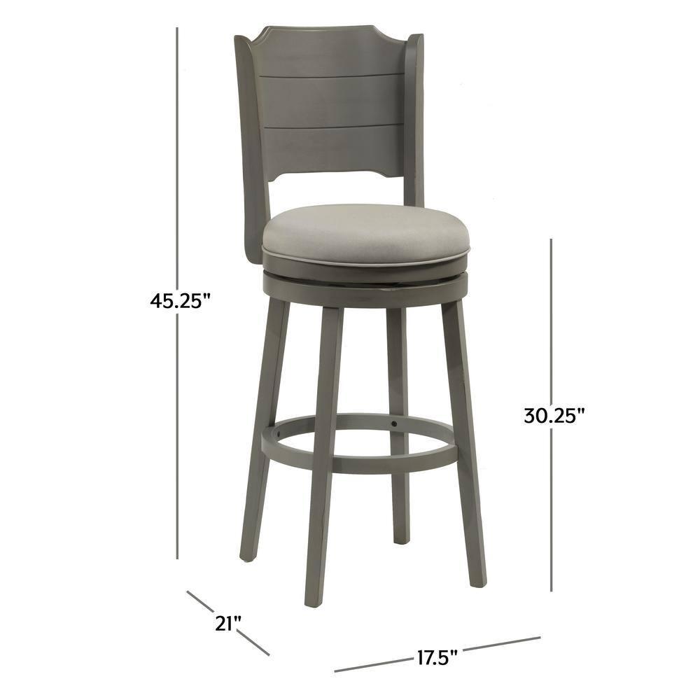 30.25" Clarion Swivel Barstool Distressed Gray - Hillsdale Furniture