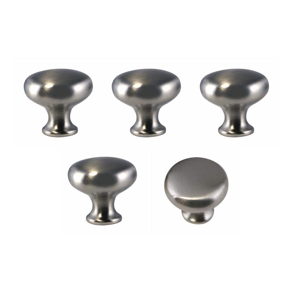 Design House Design House 564567 1.25-inch Mushroom Cabinet Knob, Satin Nickel, 5-Pack (Set of 5)