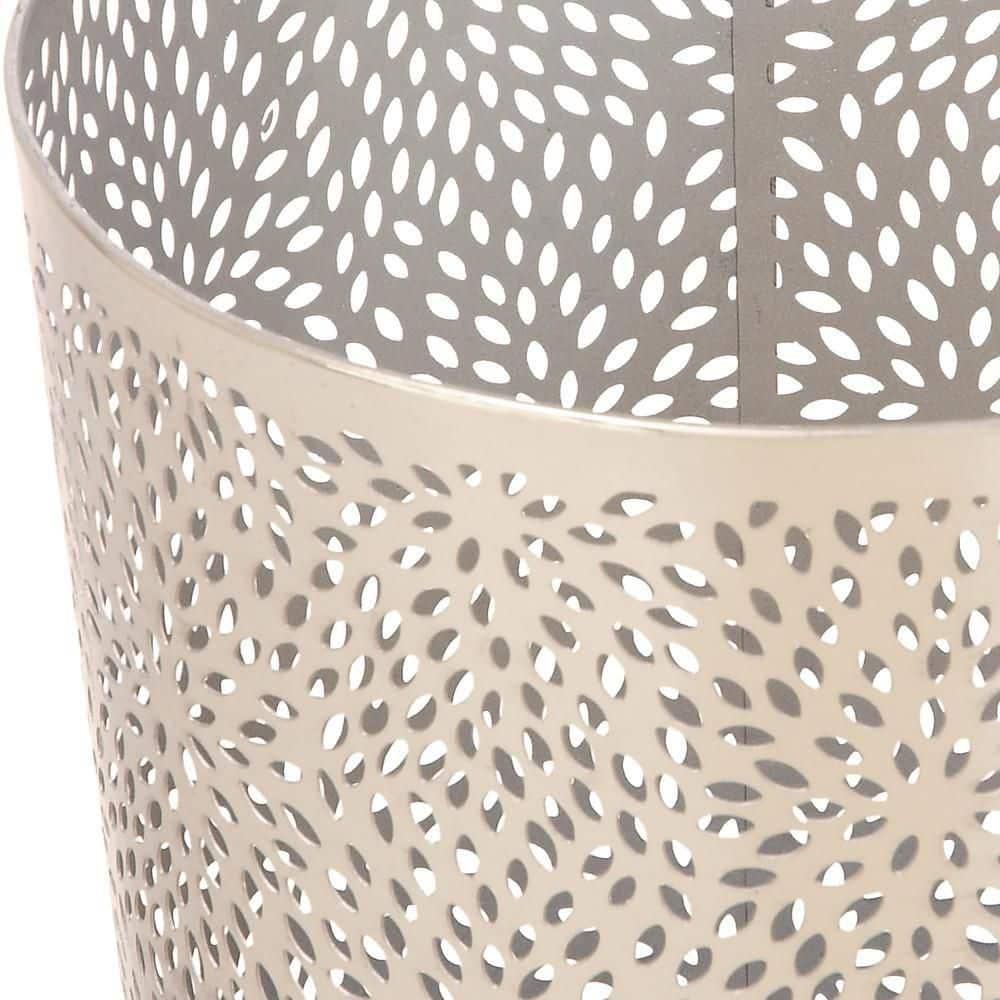 CosmoLiving by Cosmopolitan Modern Perforated Design Round Metal Waste Basket