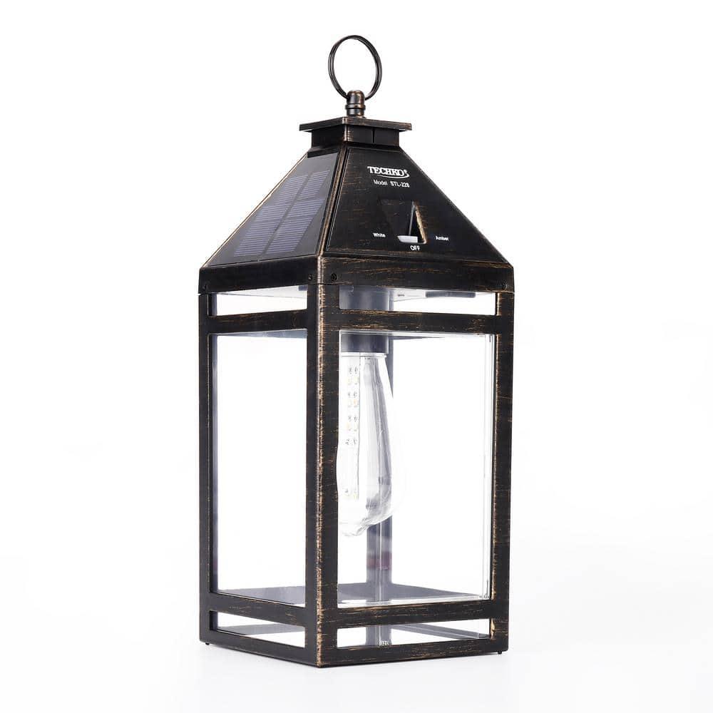 Techko 12.88 Outdoor Vintage Solar LED Lantern with Auto Dawn-to-Dusk Sensor