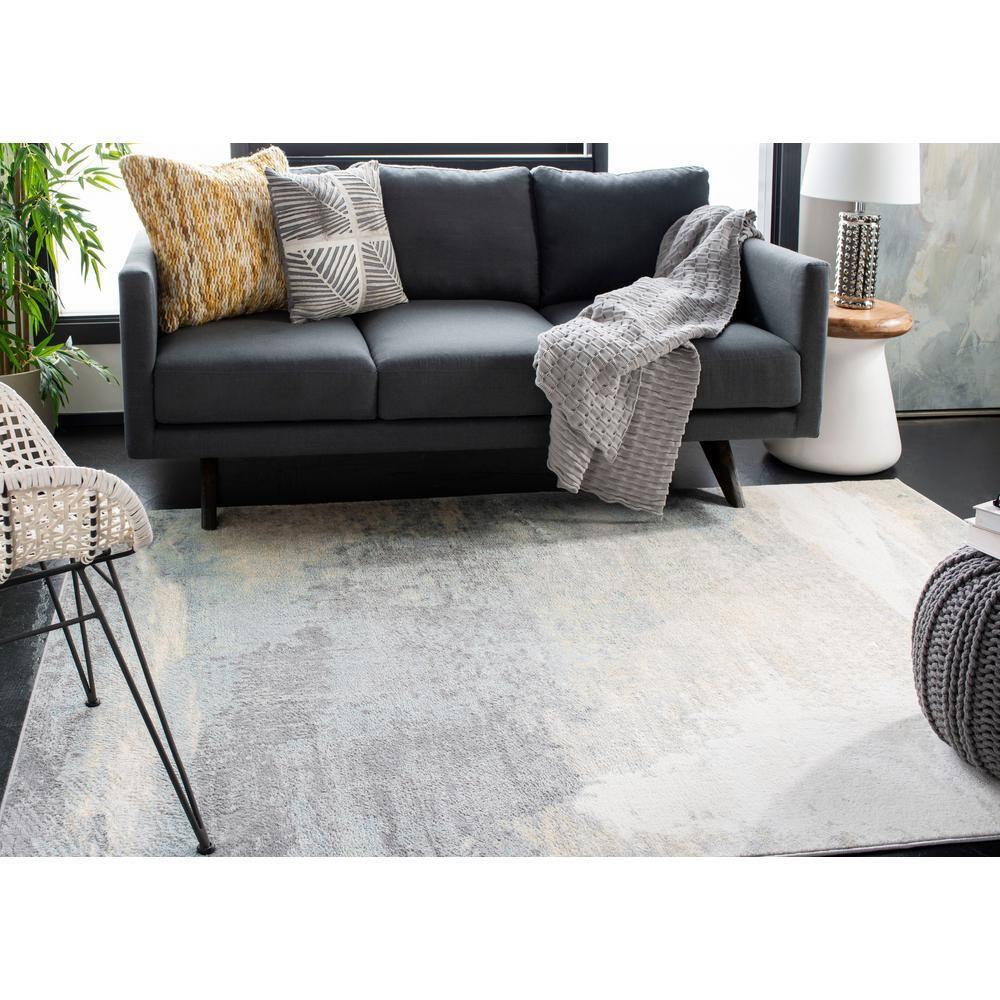 Jasper JSP114 Power Loomed Area Rug - Grey/Gold - 4'x6' - Safavieh.