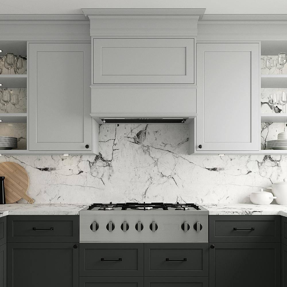 Streamline 28 in. Curino Ductless Insert 350 CFM Range Hood in Glossy Black with Mesh Filters, Electronic Button Control, LED Lights