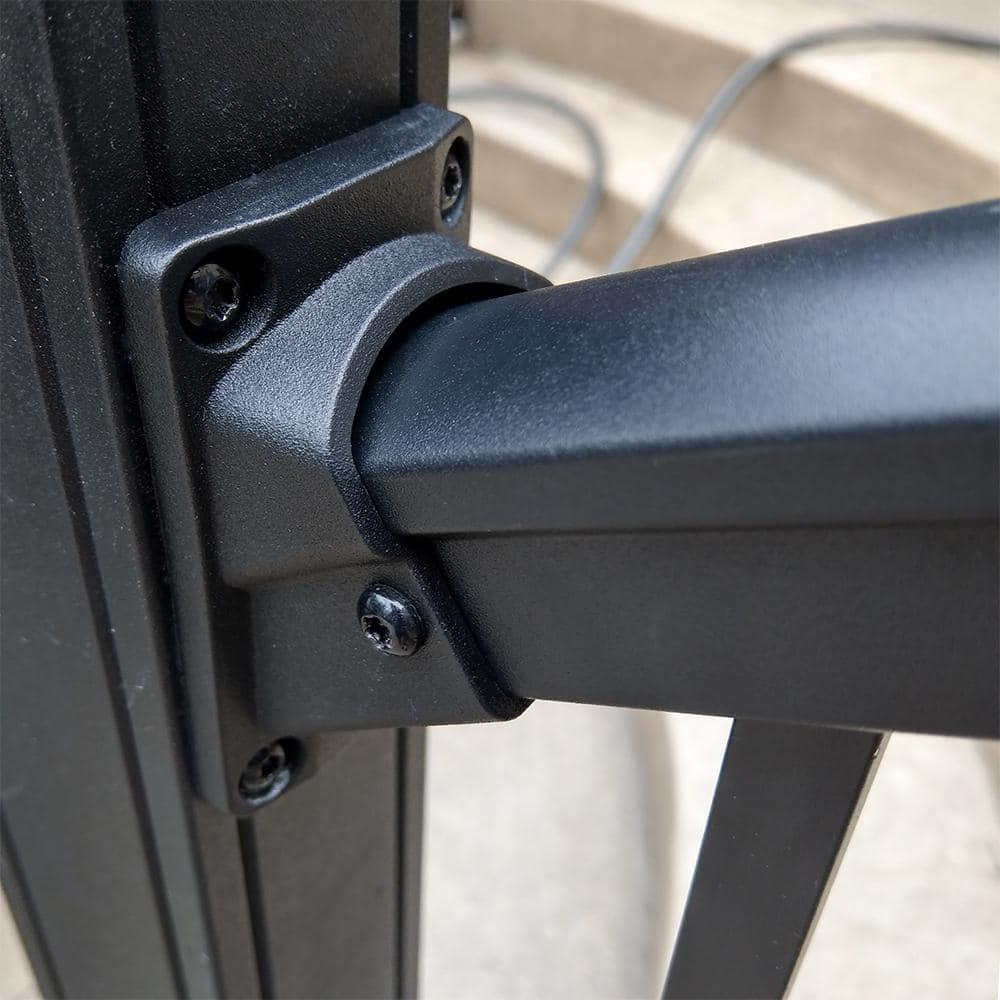 Weatherables Stanford Railing Brackets – Aluminum Outdoor Stair Railing Brackets, Made with Durable & Low-Maintenance Black Textured Powder-Coat Finish