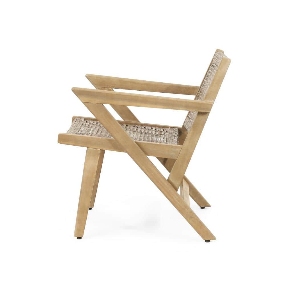 Noble House Outdoor Dining Chair - Polyethylene - Set of 2 - Light Brown