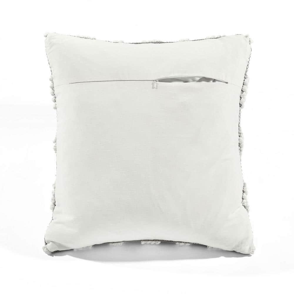 20"x20" Oversize Adelyn Family-Friendly Square Throw Pillow Cover Dark Gray - Lush Décor: Cotton, Zipper Closure, Machine Washable