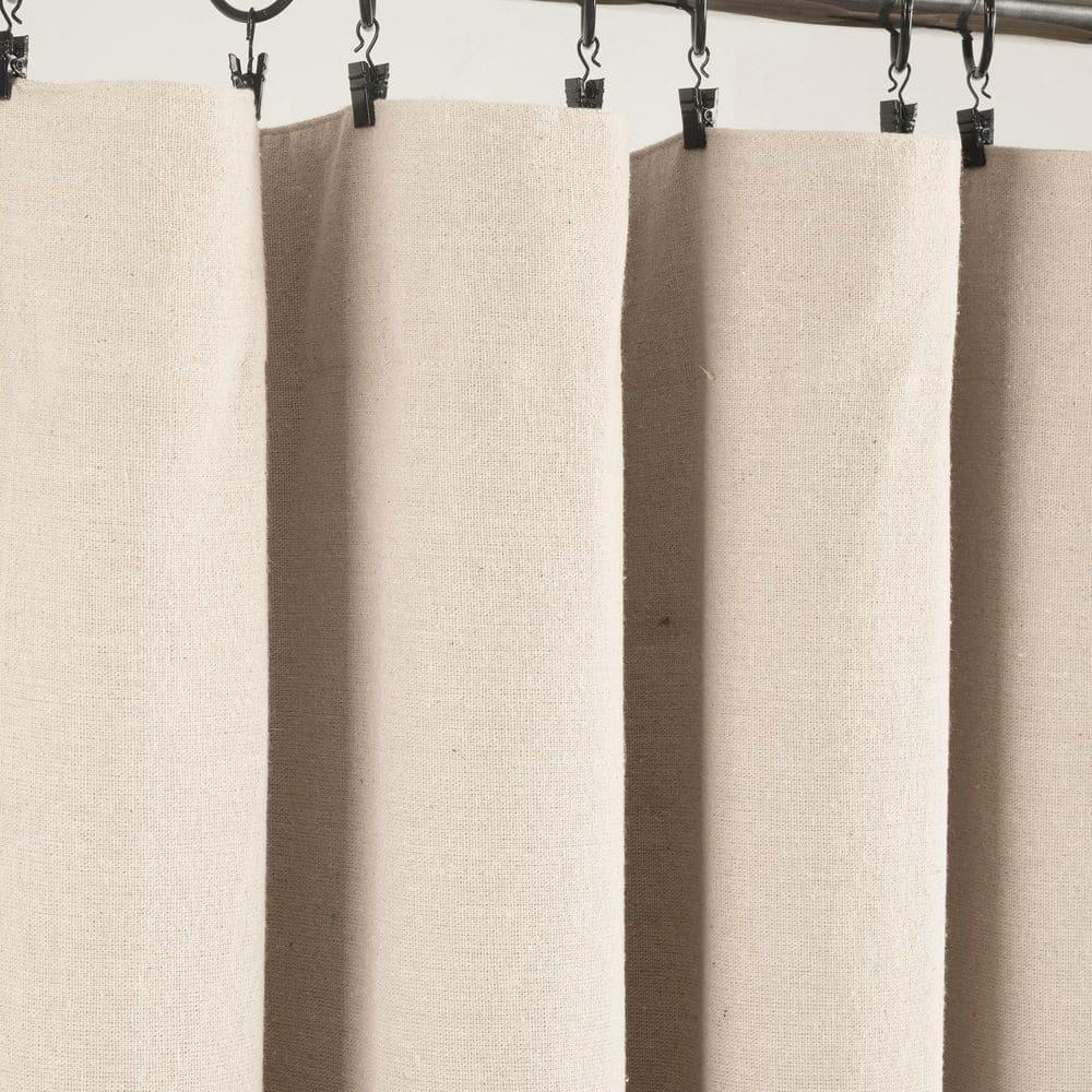 Lush Decor Linen Button Cotton Blend Blackout Curtain Single Panel