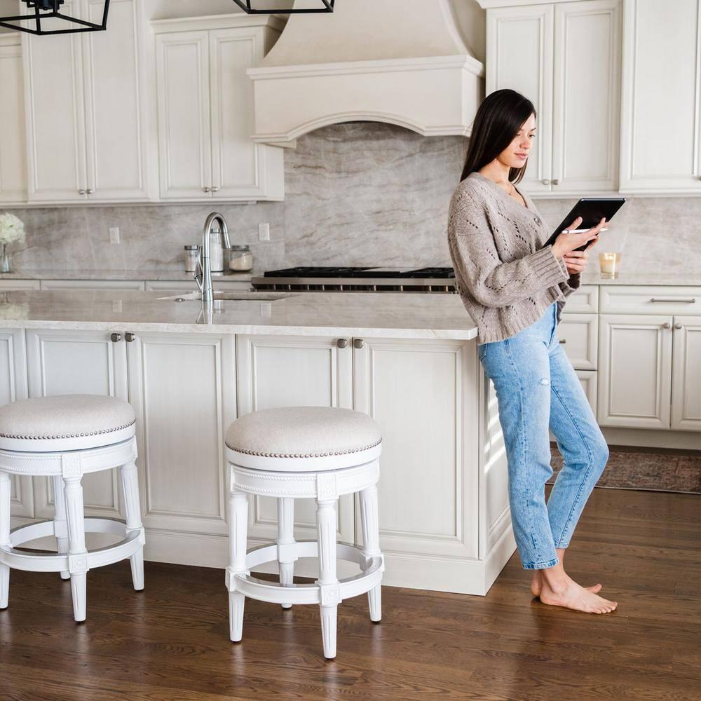 Maven Lane Maven Lane Pullman Backless Stool with Fabric Upholstery