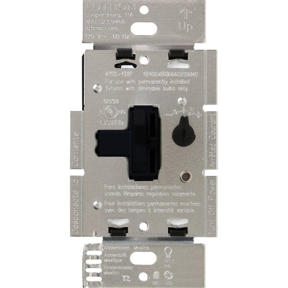 Black Smart Toggle Dimmer Switch for LED and Incandescent Bulbs