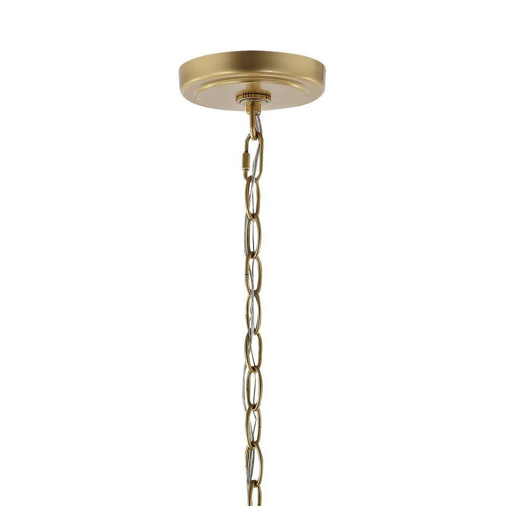 11" LED 4-light Ruth Classic Lantern Metal/Glass Pendant Antique Gold - JONATHAN Y: ETL Listed, Adjustable Height
