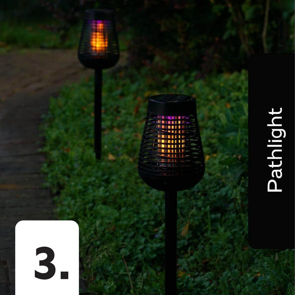 PIC Pic Flickering Flame Solar Bug Zapper Insect Killer Torch