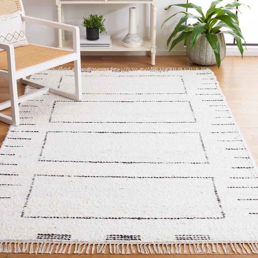 Casablanca CSB463 Hand Woven Area Rug - Ivory/Black - 3'x5' - Safavieh.