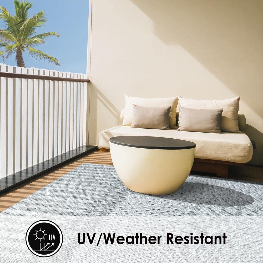 7'10" x 10'2" Tripoli Lydia Indoor/Outdoor Rug Blue/Cream - Home Dynamix: UV & Stain Resistant, Woven