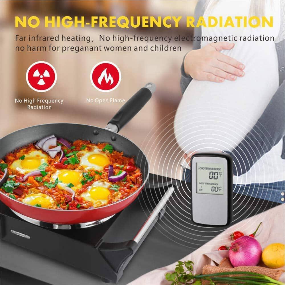 Portable 2-Burner 7.4 in. Black Electric Stove 1800-Watt Hot Plate with Anti-Scald Handles