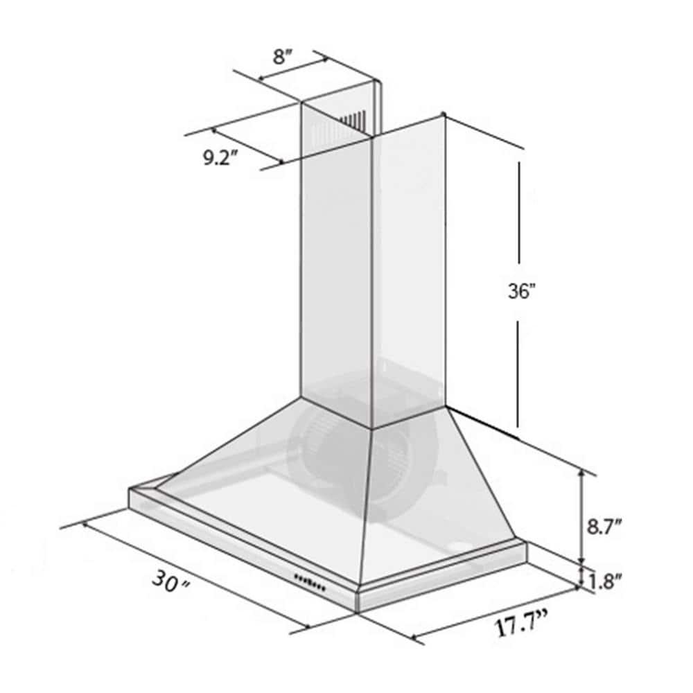 ZLINE 36 in. Convertible Vent Designer Series Wall Mount Range Hood (KB2-BCXXX-36)