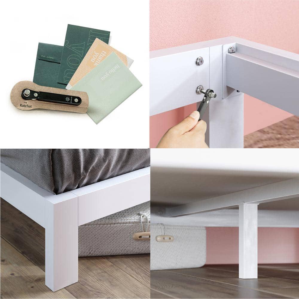 Queen Arnav 10" Metal Platform Bed Frame White - Zinus: Minimalist Steel Foundation, No Box Spring Needed, Easy to Assemble
