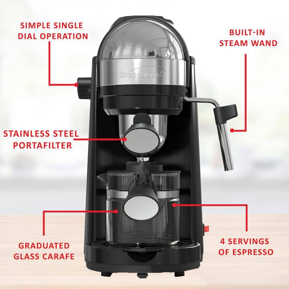 Brentwood BTWGA135BK Brentwood 800-Watt 20-Oz. Espresso & Cappuccino Maker