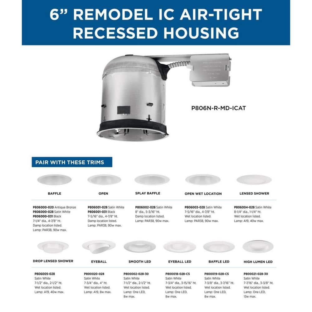 6" Recessed Remodel Air-Tight IC Housing