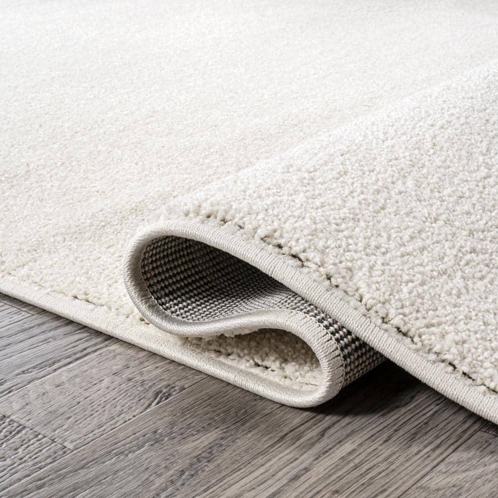 10' X 14' Rectangle Haze Solid Low-Pile Area Rug , Cream - JONATHAN Y
