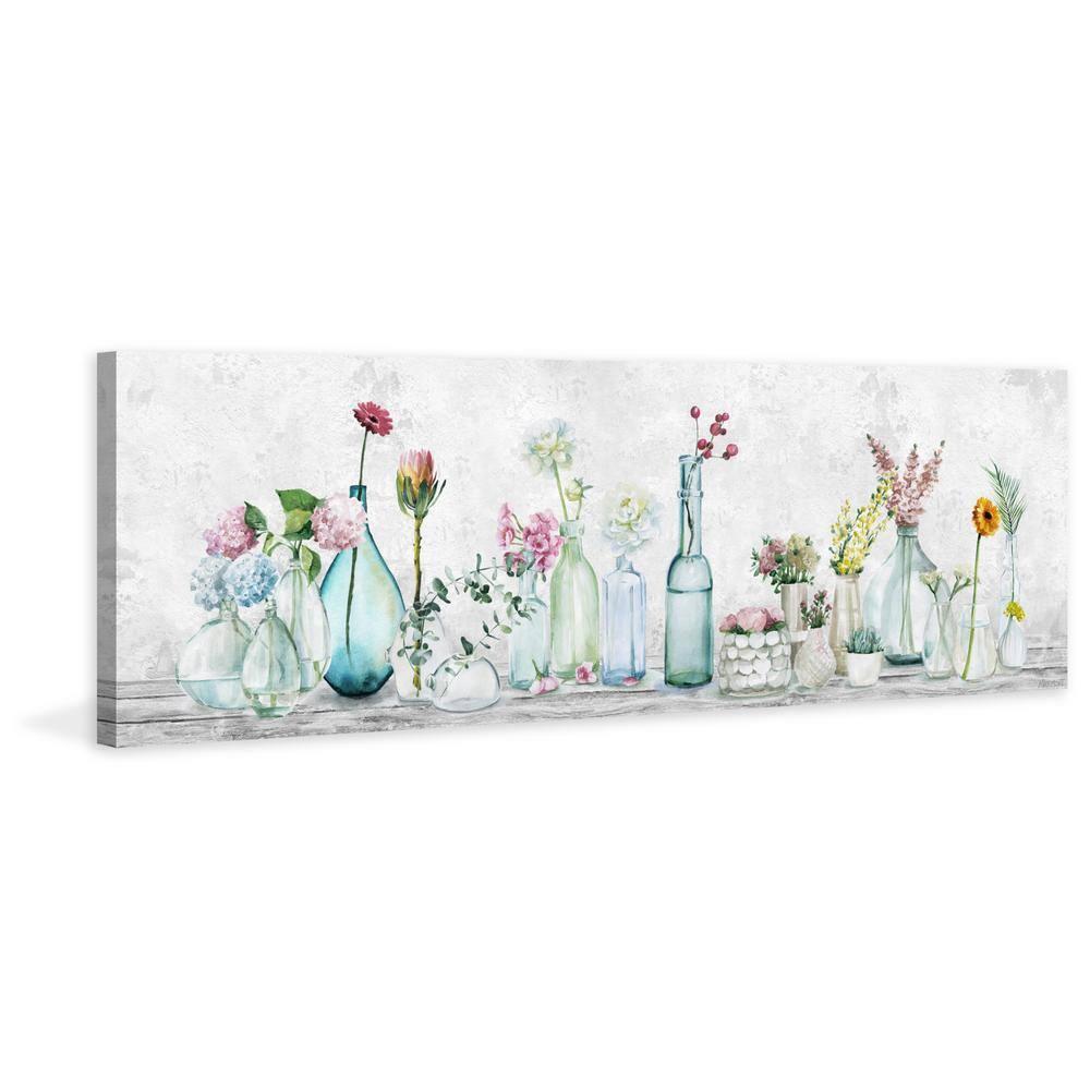 Parvez Taj Series of Colorful Flowers Painting Print on Wrapped Canvas