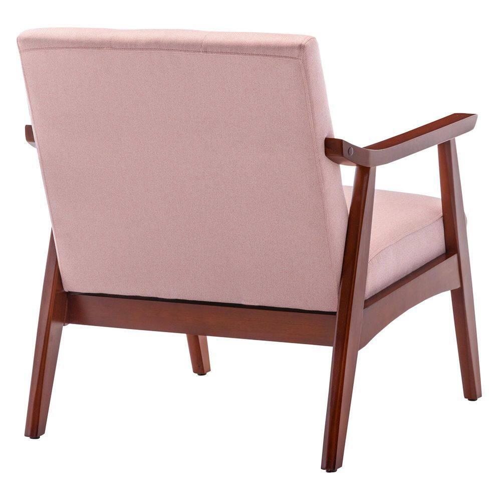 Convenience Concepts Take a Seat Natalie Accent Chair, Pearl Pink Fabric/Espresso