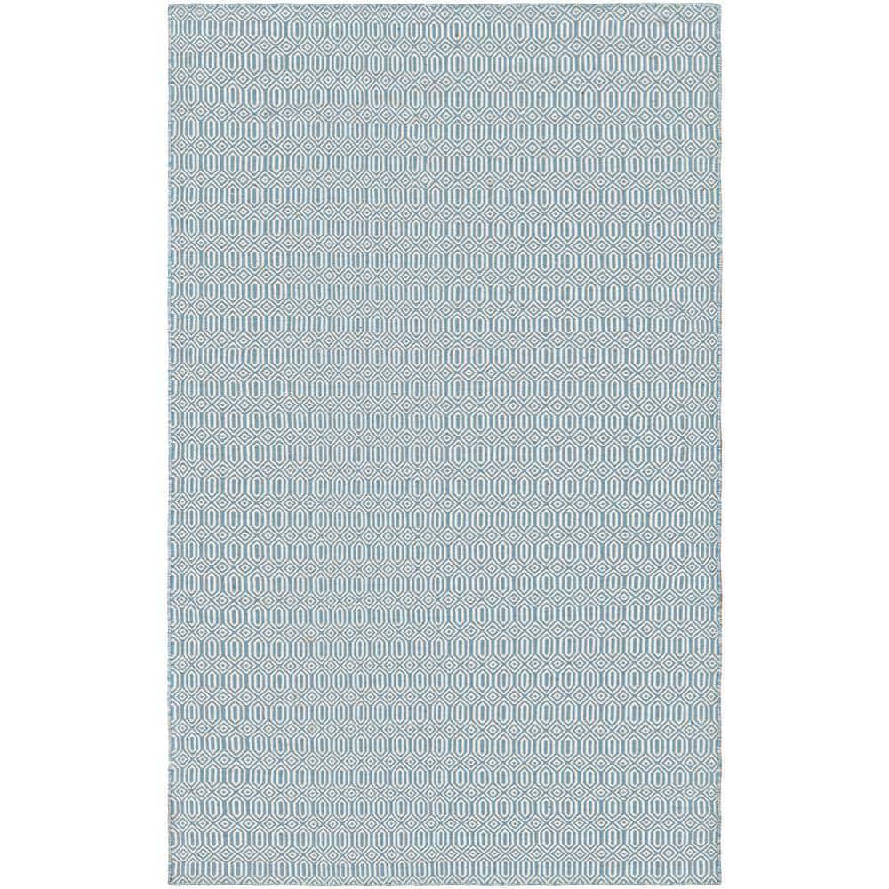 Hand-Woven Denim Blue Rectangular Outdoor Rug, 3' x 5', PET Polyester