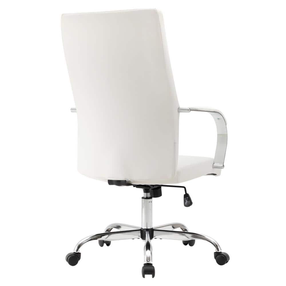 LeisureMod Sonora High-Back Leather Office Chair with Adjustable Height, Swivel, and Tilt, Ergonomic Design for Desk, Conference Room, or Home Office