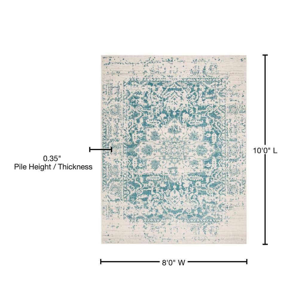 Madison MAD603 Power Loomed Indoor Area Rug - Teal/Ivory - 8'x10' - Safavieh