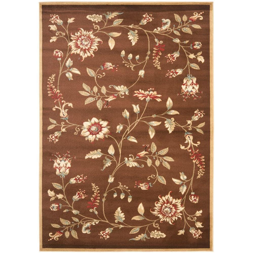 Lyndhurst LNH552 Power Loomed Area Rug - Brown/Multi - 8'x11' - Safavieh
