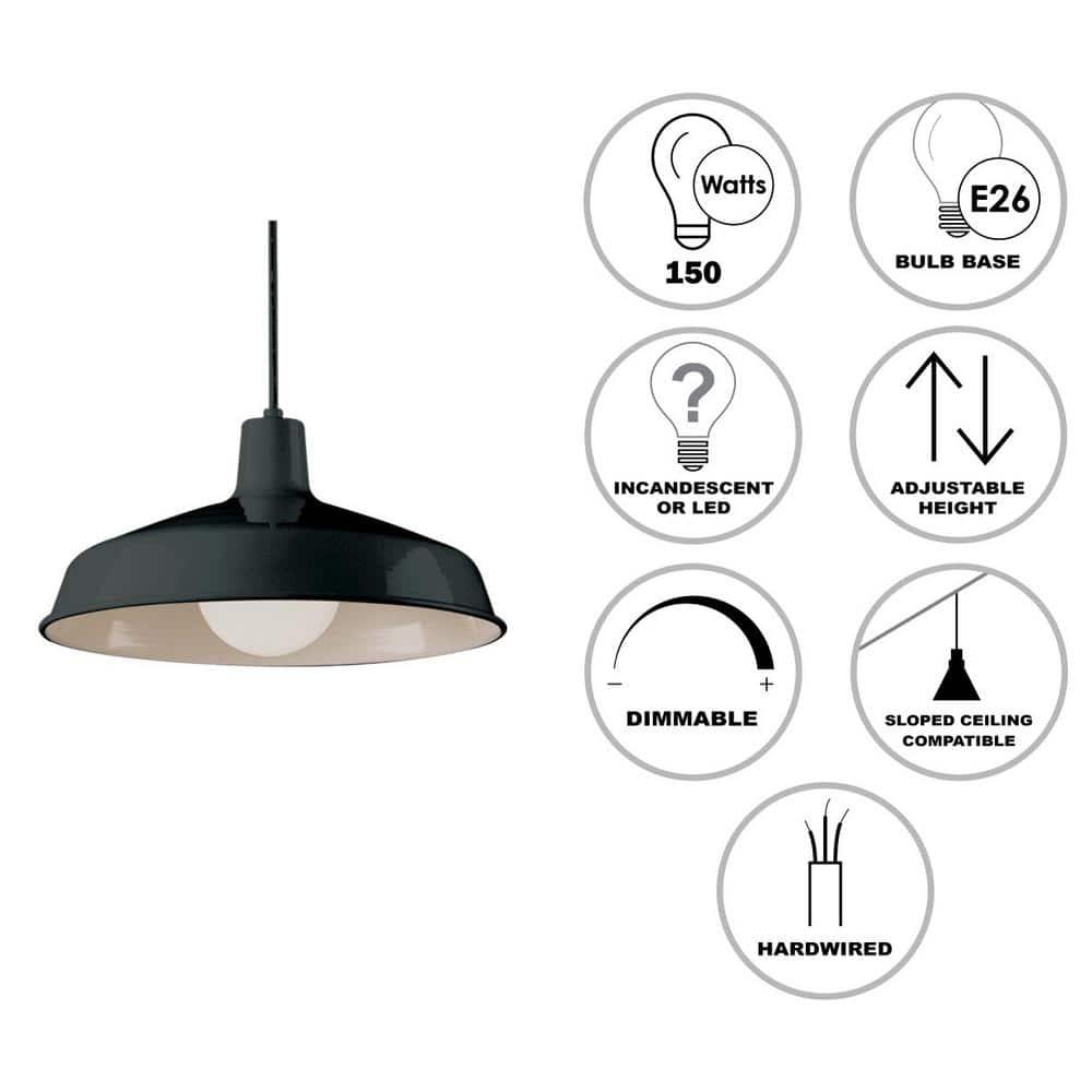 Trans Globe Lighting 1100 Sherman 1 Light 7" Tall Industrial Dome Shaped Indoor Pendant -