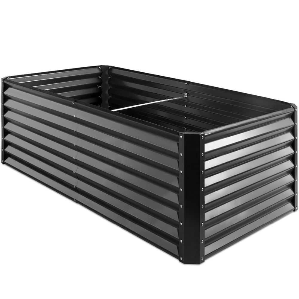 Best Choice Products 6x3x2ft Outdoor Metal Raised Garden Bed, Planter Box for Vegetables, Flowers, Herbs - Gray