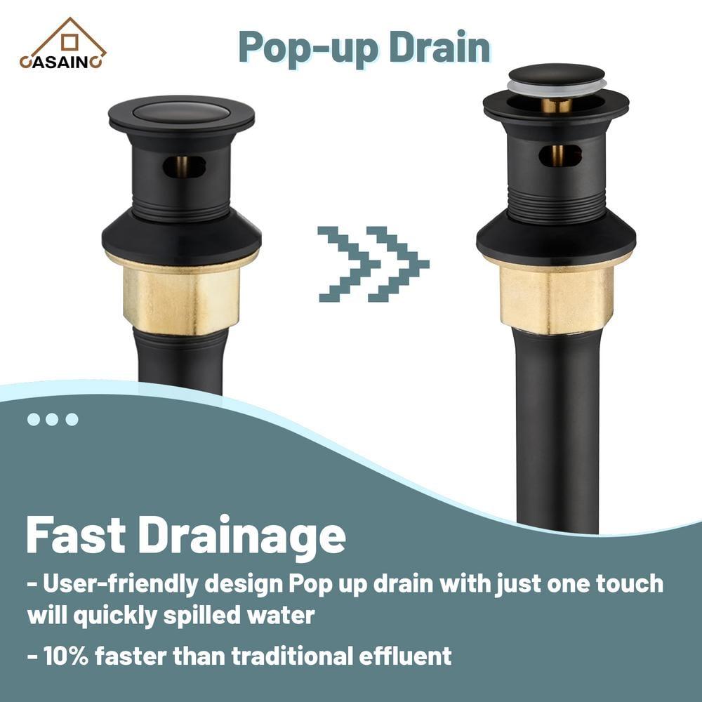1.2 Flow Centerset Bathroom Sink Faucet with Drain