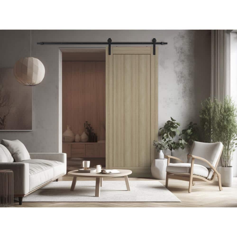 Belldinni 1 Panel Shaker Manufactured Wood Composite Sliding Barn Door With Hardware Kit