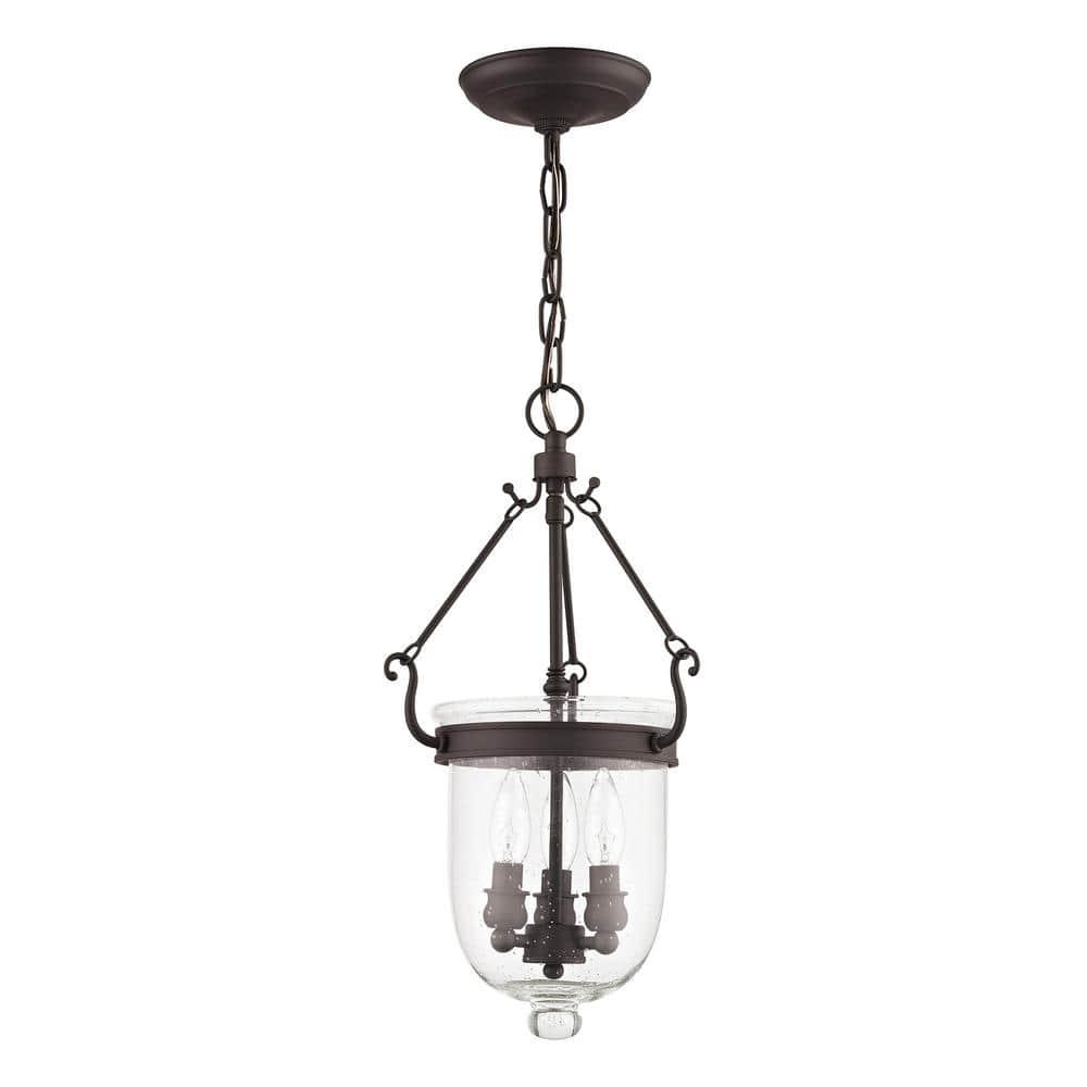 Livex Lighting Jefferson 3 Light Bronze Chain Lantern