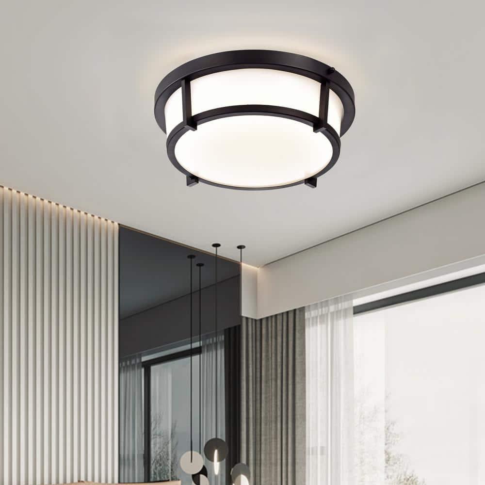 c cattleya 13" Dimmable 20W LED Flush Mount Light with Changing Color Temperature - 13 in.
