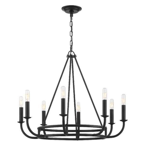8 Light Chandelier-Matte Black Finish Bailey Street Home 49-Bel-4173355