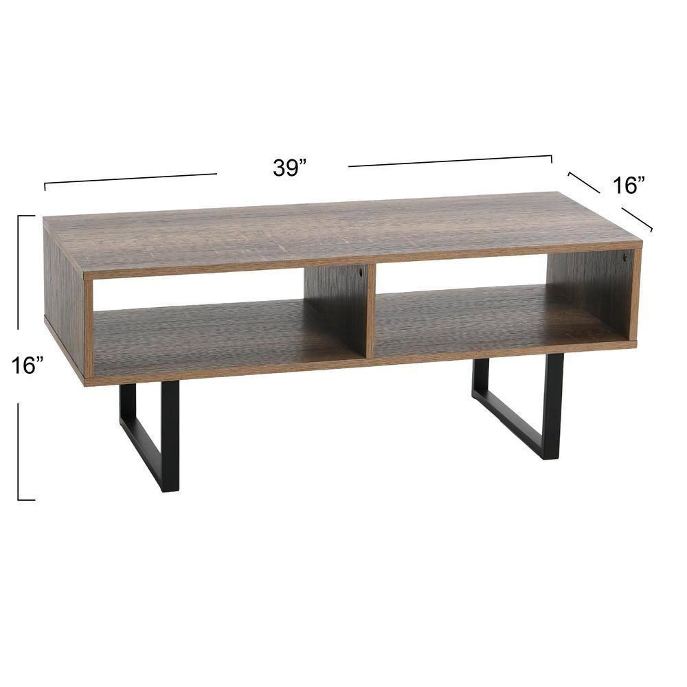 Household Essentials Jamestown TV Stand: Engineered Wood, Iron Frame, for 42" TVs Ashwood
