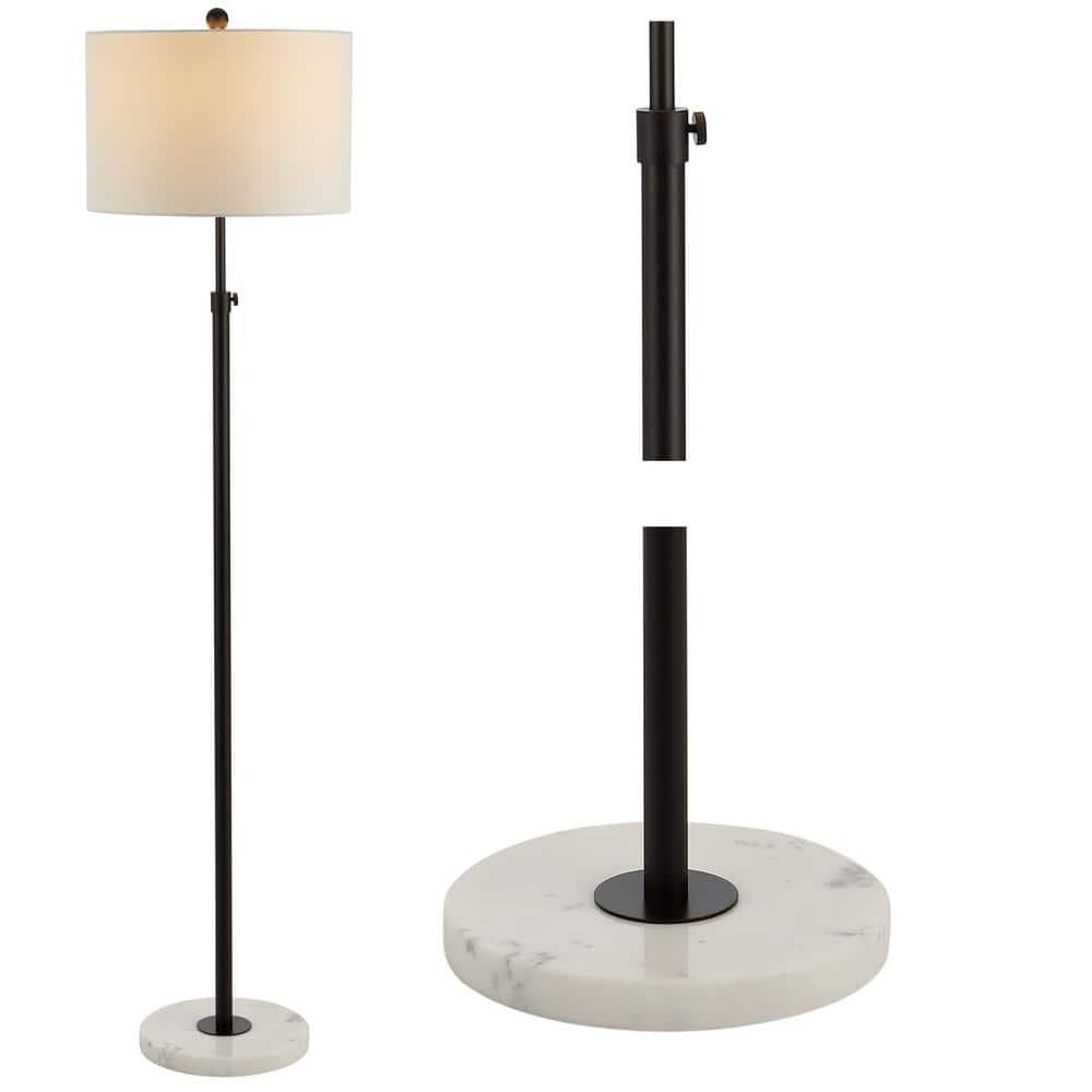 JONATHAN  Y June Metal/Marble Adjustable Modern Glam 66-in Oil Rubbed Bronze Shaded Floor Lamp