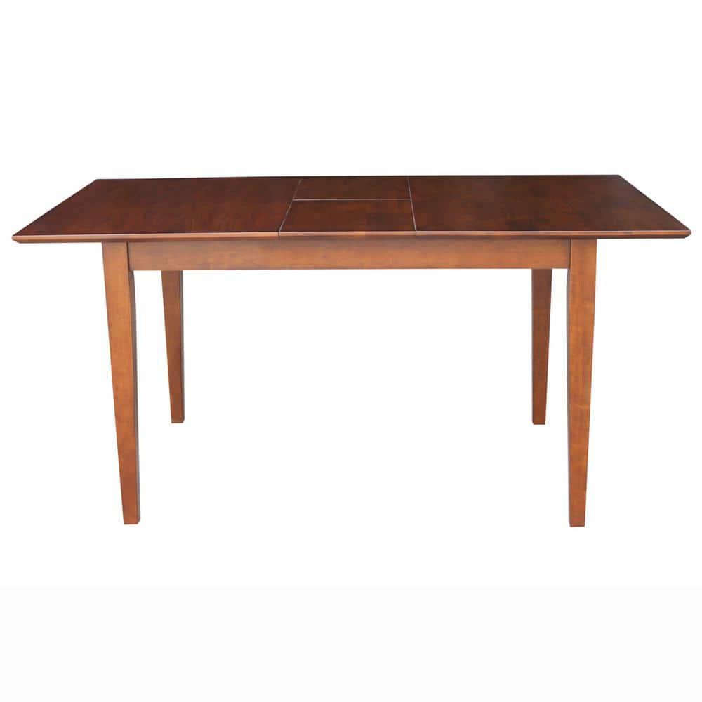 32"x48" Shaker Extendable Dining Table Brown - International Concepts: Seats 6, Solid Wood