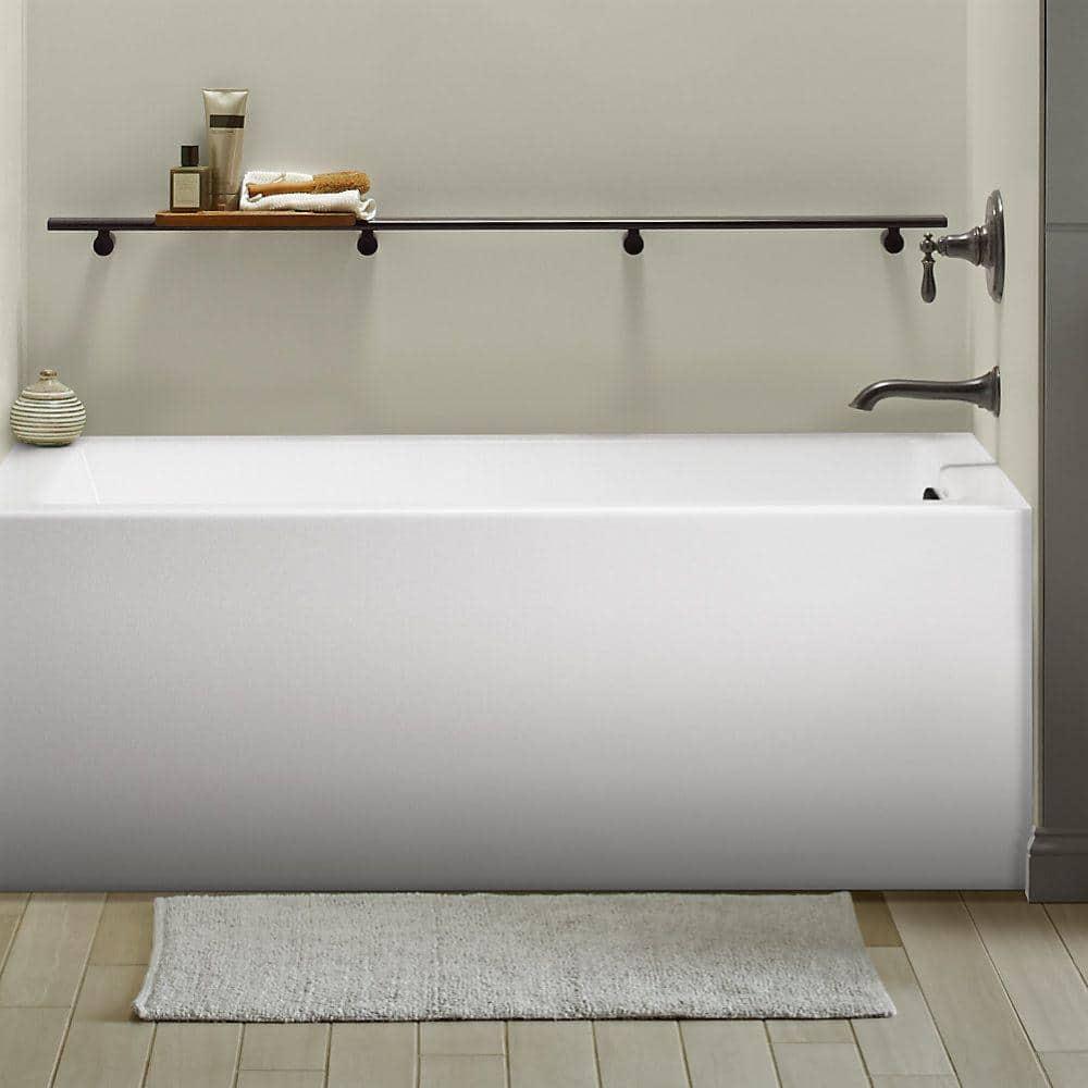 Underscore 60" x 32" Rectangular Alcove Soaking Bathtub with Integral Apron