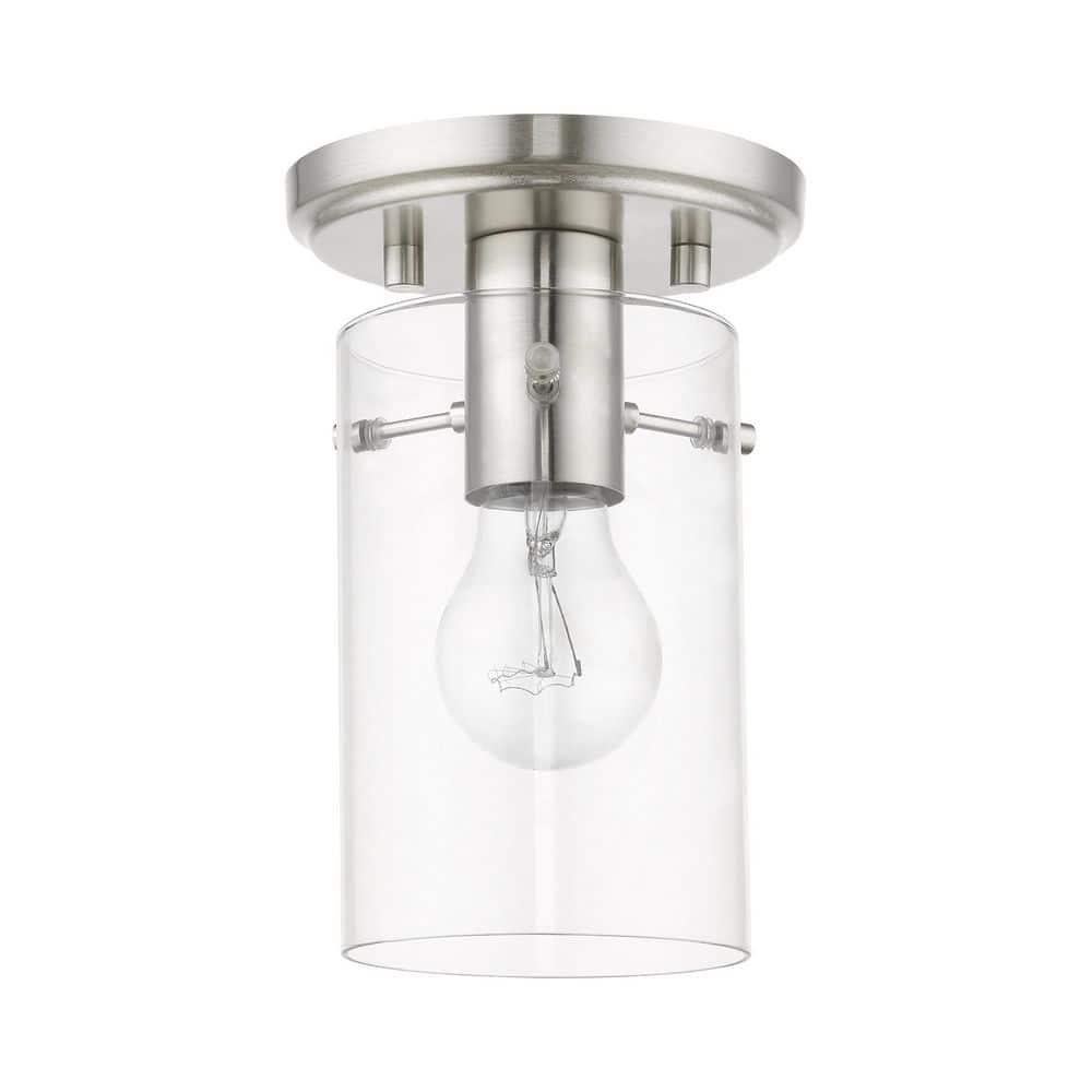 Livex Lighting Munich 1 - Light Flush Mount in  Brushed Nickel