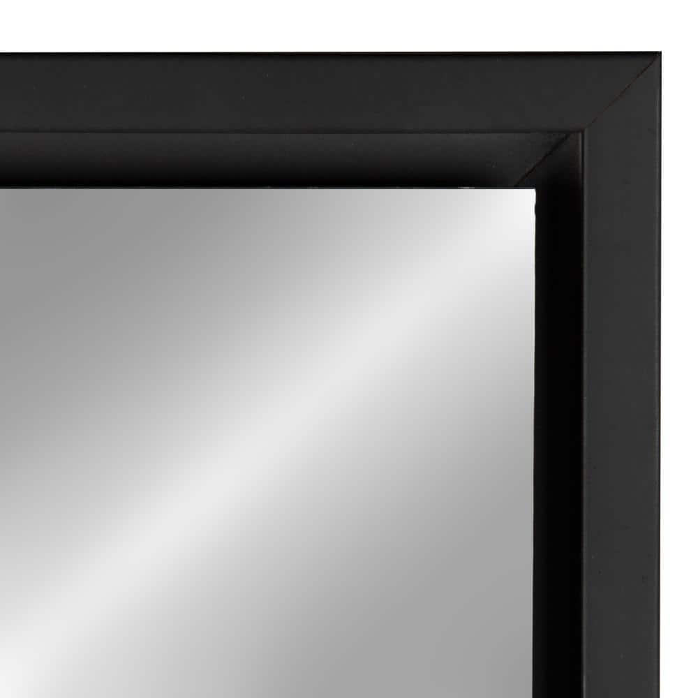 16" x 48" Evans Framed Wall Panel Mirror Black - Kate and Laurel: Contemporary Full Body, Floating Design, Easy Mount