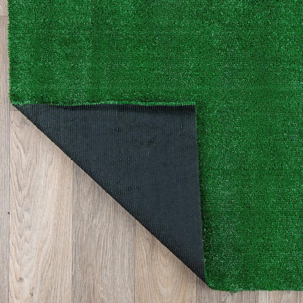 World Rug Gallery Artificial Turf Solid Grass Indoor Outdoor Area Rug - GREEN 5'x7'