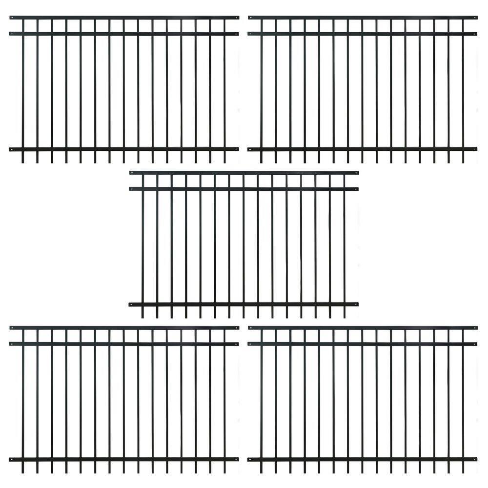 Fencer Wire Fencer Wire 4/ 5/ 6FT H X 6FT W Heavy Duty Flat Top Fence Barrier Panel, Anti-Rust Metal Fencing Panel, Pack of 5