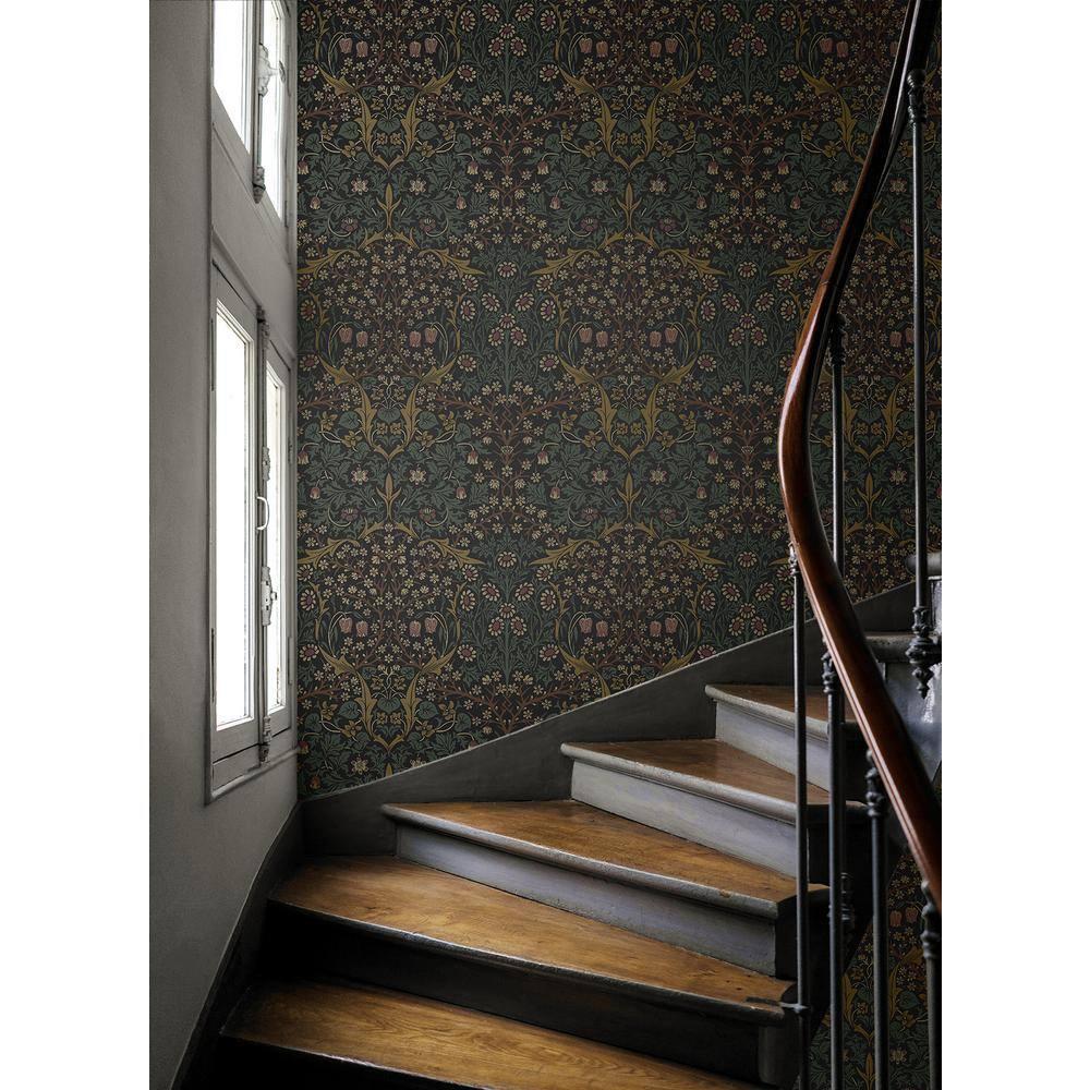 NextWall  Victorian Garden Floral Peel and Stick Wallpaper 20.9 in. W x 18 ft. L - Blacksmith & Cliffside