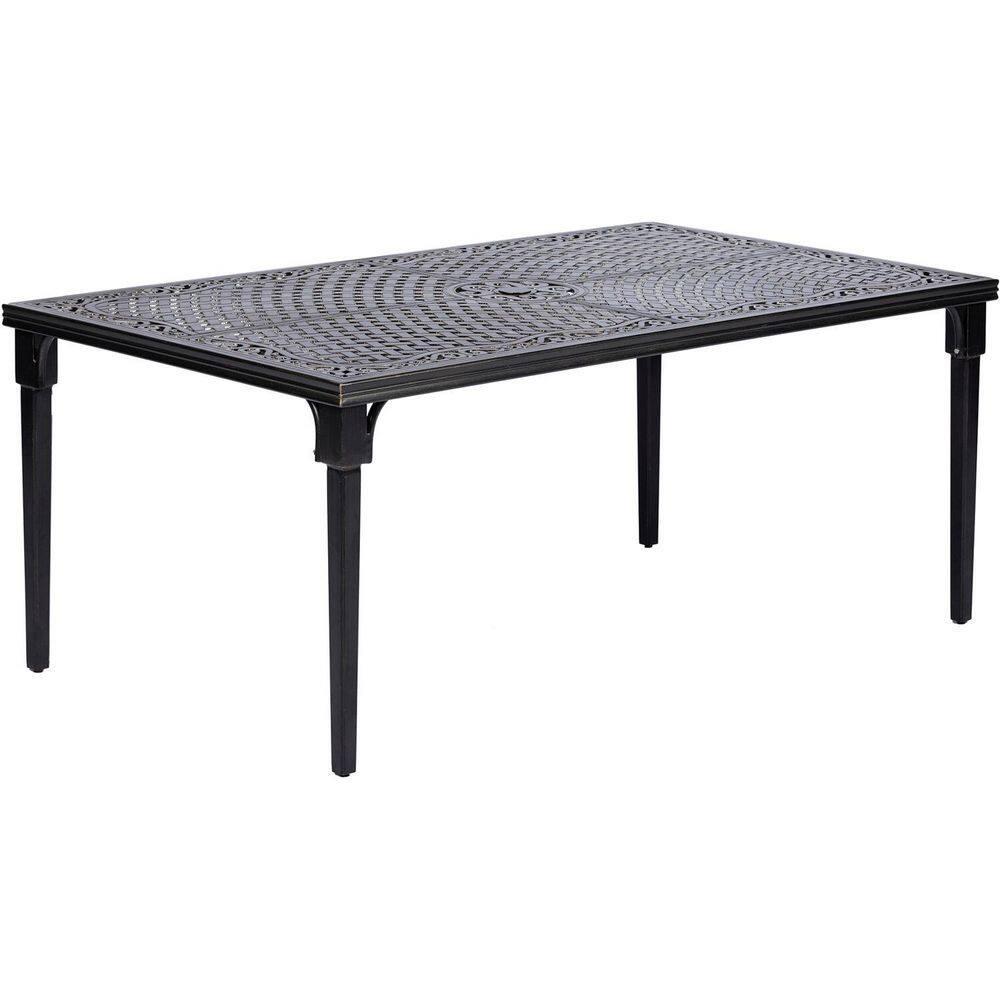 Hanover Brigantine Juego de Comedor Moderno para Exteriores de 7 Piezas / 4 Sillas con Cabestrillo, 2 Balancines Giratorios / Mesa con Tapa de 40'' x 70'' / Clima, Xido, Resistente a UV / Bronceado / BRIGDN7PCSW-2