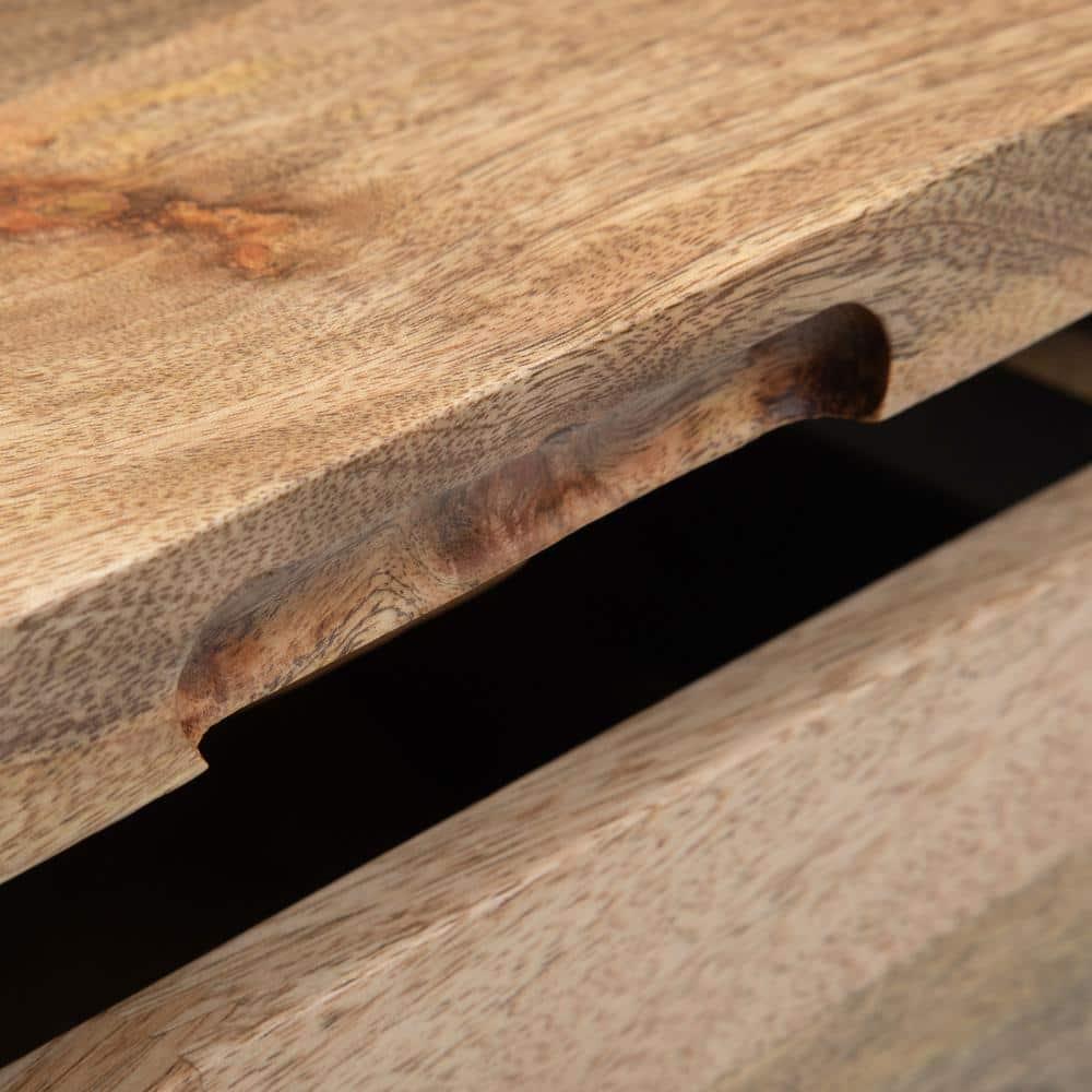 Simpli Home Hunter SOLID MANGO WOOD and Metal 32 inch Wide Square Industrial Lift Top Coffee Table in Natural