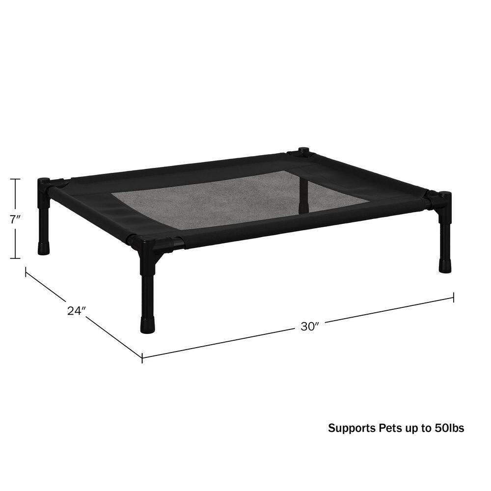 Petmaker PETMAKER 24.5x18.5-Inch Elevated Dog Bed, Black