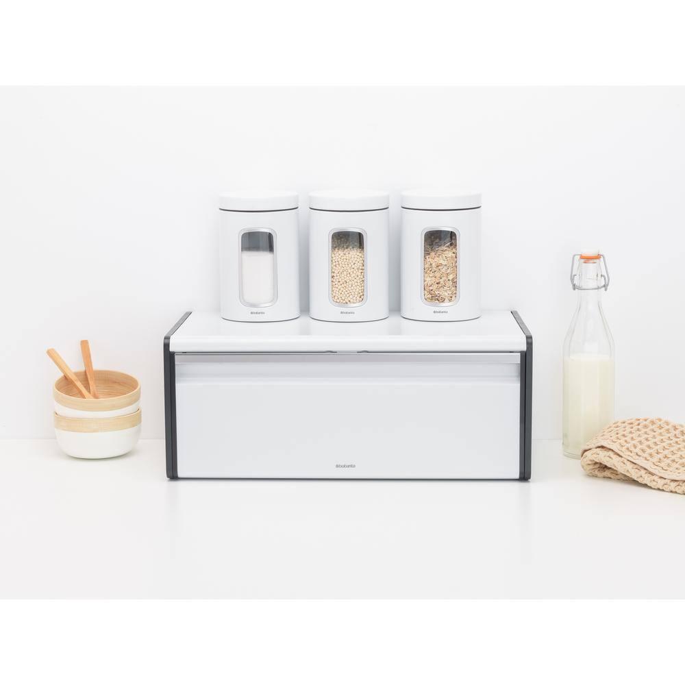 Brabantia Fall Front Bread Box, White